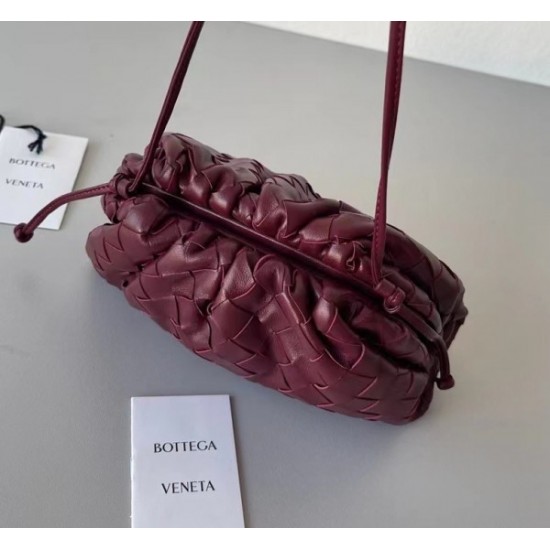 Bottega Veneta Mini Pouch In Grape Intrecciato Lambskin