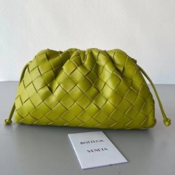 Bottega Veneta Mini Pouch In Kiwi Intrecciato Lambskin