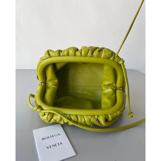 Bottega Veneta Mini Pouch In Kiwi Intrecciato Lambskin