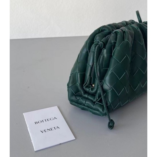 Bottega Veneta Mini Pouch In Raintree Intrecciato Lambskin