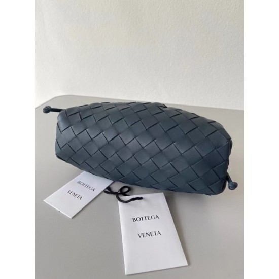 Bottega Veneta Mini Pouch In Thunder Intrecciato Lambskin