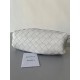 Bottega Veneta Mini Pouch In White Intrecciato Lambskin