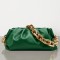 Bottega Veneta The Chain Pouch In Green Calfskin