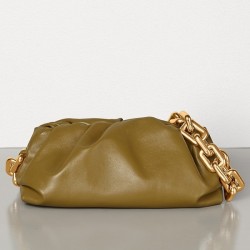 Bottega Veneta The Chain Pouch In Moutarde Calfskin