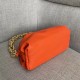 Bottega Veneta The Chain Pouch In Orange Calfskin