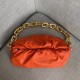 Bottega Veneta The Chain Pouch In Orange Calfskin