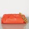 Bottega Veneta The Chain Pouch In Orange Calfskin