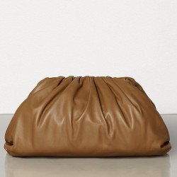 Bottega Veneta The Pouch Clutch In Camel Calfskin