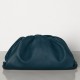 Bottega Veneta The Pouch Clutch In Navy Blue Calfskin