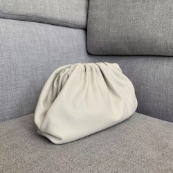 Bottega Veneta The Pouch Clutch In White Calfskin