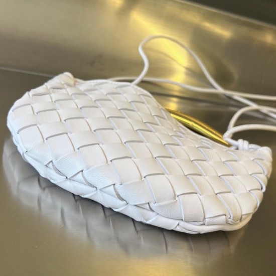 Bottega Veneta Sardine Mini Bag In White Intrecciato Lambskin