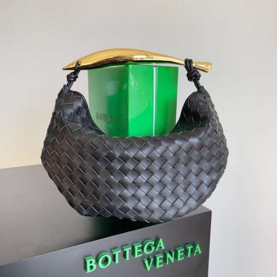 Bottega Veneta Sardine Small Bag In Black Intrecciato Lambskin