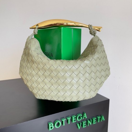 Bottega Veneta Sardine Small Bag In Travertine Intrecciato Lambskin