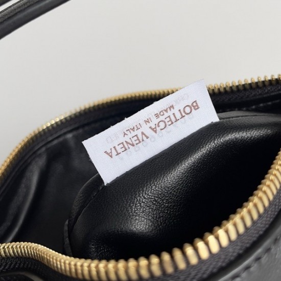 Bottega Veneta Mini Wallace Bag in Black Intrecciato Calfskin