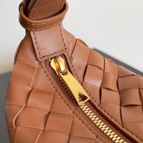 Bottega Veneta Mini Wallace Bag in Brown Intrecciato Calfskin