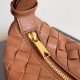 Bottega Veneta Mini Wallace Bag in Brown Intrecciato Calfskin