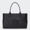 Bottega Veneta Arco Medium Tote In Black Intrecciato Leather