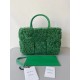 Bottega Veneta Arco Tote In Green Intrecciato Shearling