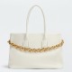 Bottega Veneta Chain Tote Bag In White Grained Leather