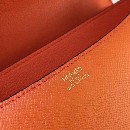 Hermes Orange Constance MM 24cm Epsom Leather Bag