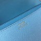 Hermes Blue Atoll Constance MM 24cm Epsom Leather Bag