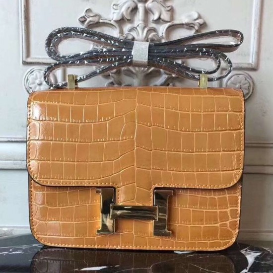 Hermes Camarel Constance MM 24cm Crocodile Bag