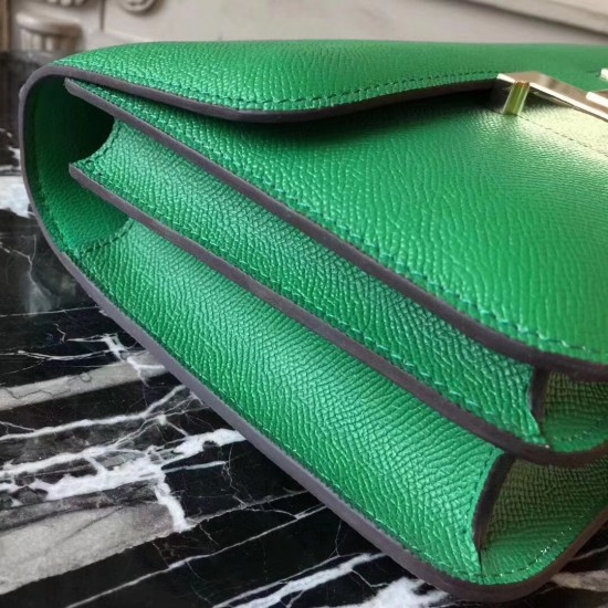 Hermes Green Constance MM 24cm Epsom Leather Bag