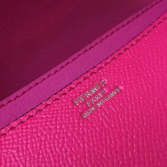 Hermes Red Constance MM 24cm Epsom Leather Bag