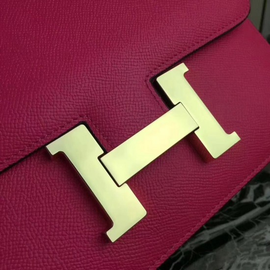 Hermes Red Constance MM 24cm Epsom Leather Bag