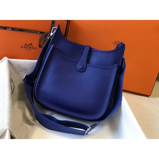 Hermes Evelyne III 29 Bag In Blue Electric Clemence Leather