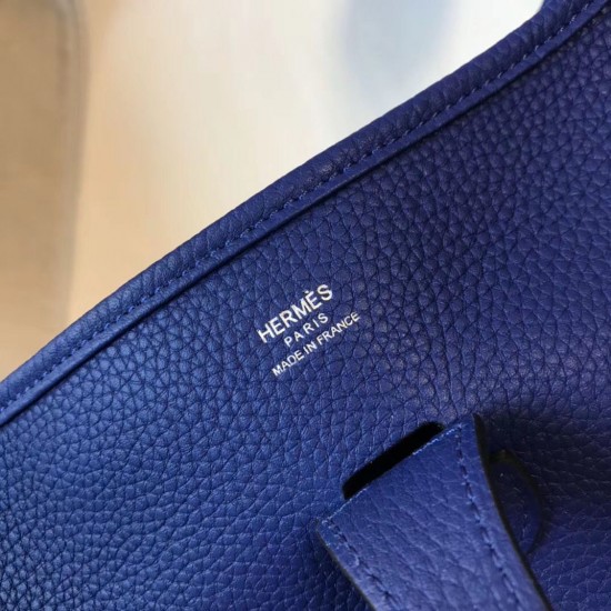 Hermes Evelyne III 29 Bag In Blue Electric Clemence Leather