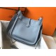 Hermes Evelyne III 29 Bag In Blue Lin Clemence Leather