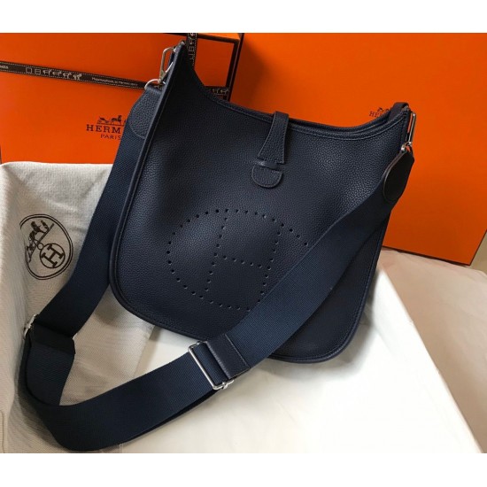 Hermes Evelyne III 29 Bag In Dark Blue Clemence Leather