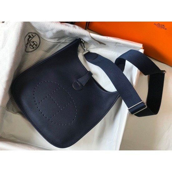 Hermes Evelyne III 29 Bag In Dark Blue Clemence Leather