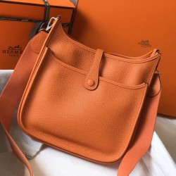 Hermes Evelyne III 29 Bag In Orange Clemence Leather