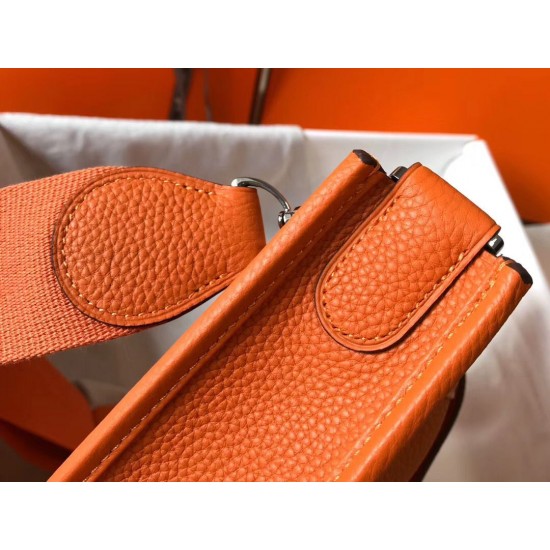 Hermes Evelyne III 29 Bag In Orange Clemence Leather