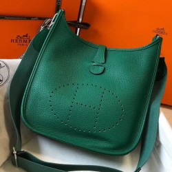 Hermes Evelyne III 29 Bag In Vert Vertigo Clemence Leather