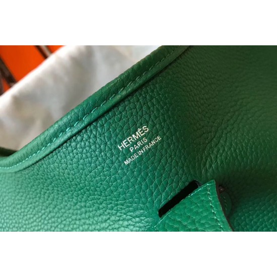 Hermes Evelyne III 29 Bag In Vert Vertigo Clemence Leather