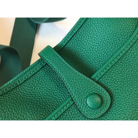 Hermes Evelyne III 29 Bag In Vert Vertigo Clemence Leather