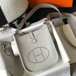 Hermes Evelyne III TPM Bag In Grey Clemence Leather