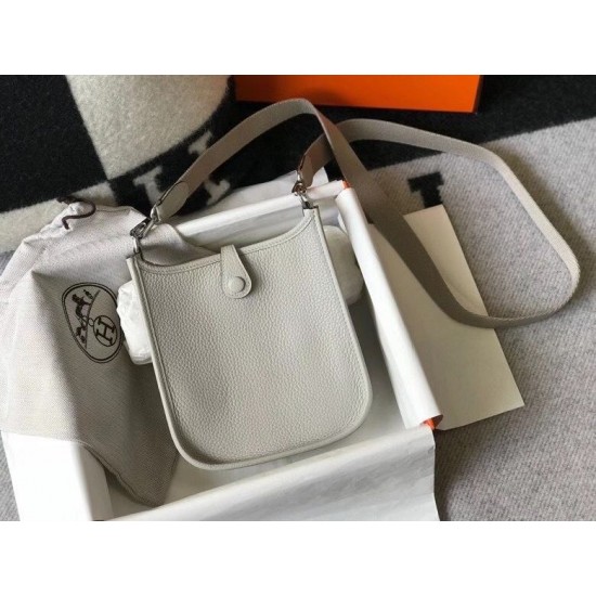 Hermes Evelyne III TPM Bag In Grey Clemence Leather