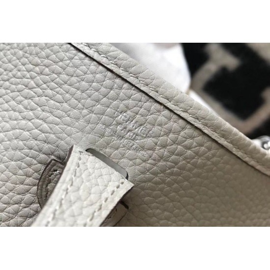 Hermes Evelyne III TPM Bag In Grey Clemence Leather