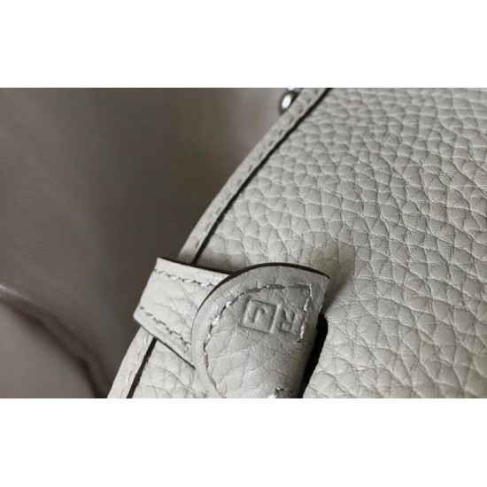 Hermes Evelyne III TPM Bag In Grey Clemence Leather