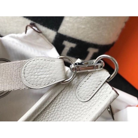 Hermes Evelyne III TPM Bag In Grey Clemence Leather