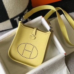 Hermes Evelyne III TPM Bag In Jaune Poussin Clemence Leather