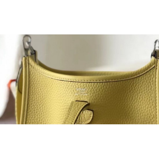 Hermes Evelyne III TPM Bag In Jaune Poussin Clemence Leather