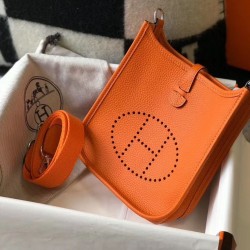 Hermes Evelyne III TPM Bag In Orange Clemence Leather