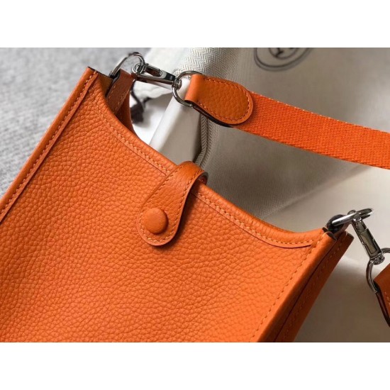 Hermes Evelyne III TPM Bag In Orange Clemence Leather