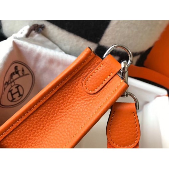 Hermes Evelyne III TPM Bag In Orange Clemence Leather