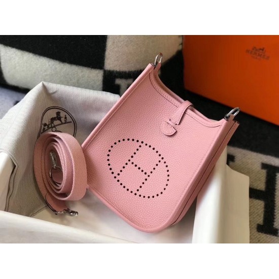 Hermes Evelyne III TPM Bag In Pink Clemence Leather